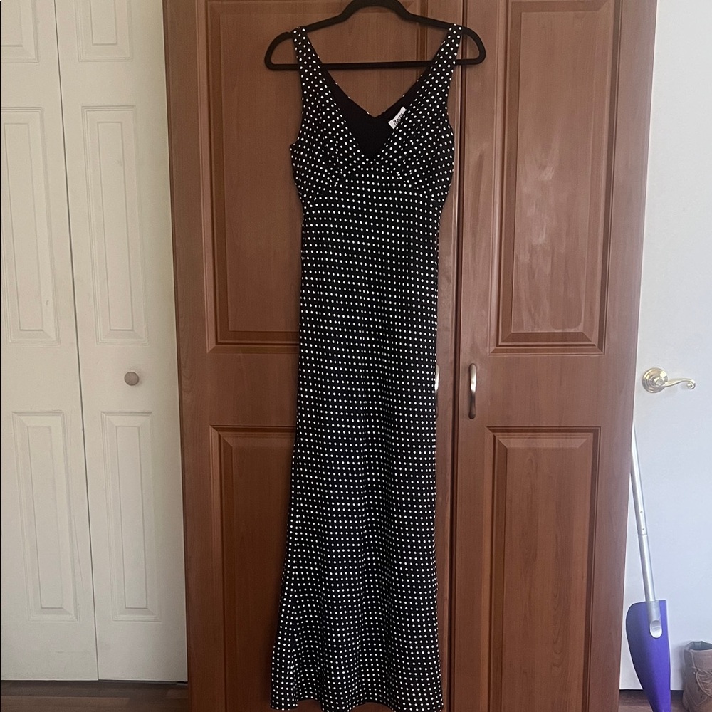 Black and White Polka Dot Maxi Dress